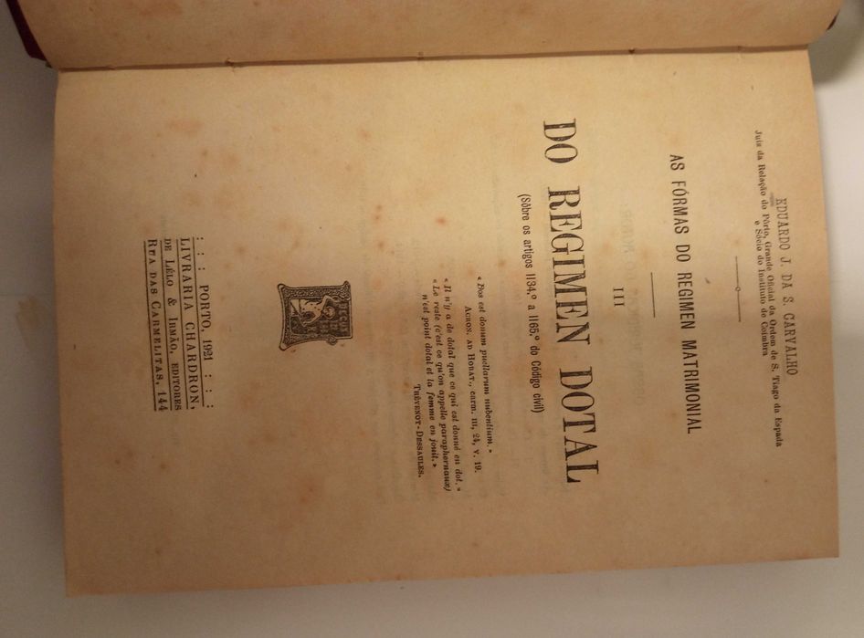 As formas do regimen matrimonial, de Eduardo Carvalho