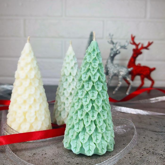 Свічки з соєвого воску  Свічка Ялинка, Свічка Ялинка спіраль, Свічка О