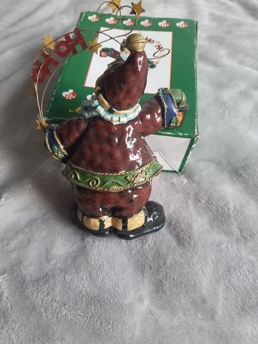 Antyczna Ozdoba Przedstawiająca Wesołego Świętego Mikołaja