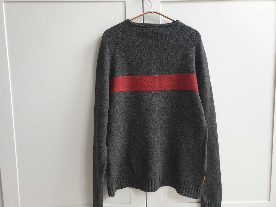 Szary grafitowy sweter Timberland wełniany wełna jagnięca M męski