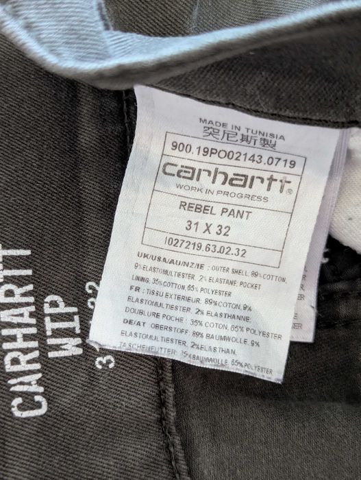 Джинсы Carhartt WIP Rebel Slim Fit. Серые. р31