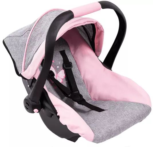 Fotelik samochodowy z baldachimem, szaro-różowy. Bayer. Nowy Produkt