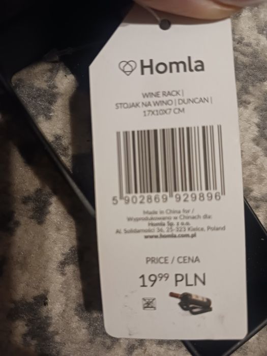 Czarny,metalowy stojak na wino