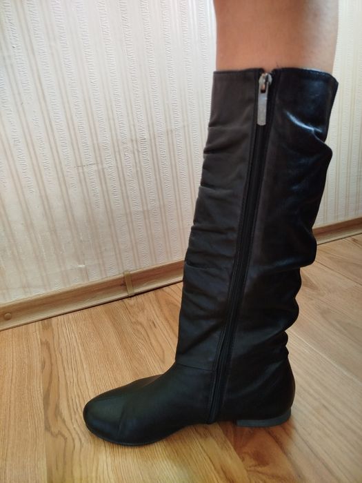 Сапоги жіночі шкіряні. Взуття жіноче .Весна-осінь.