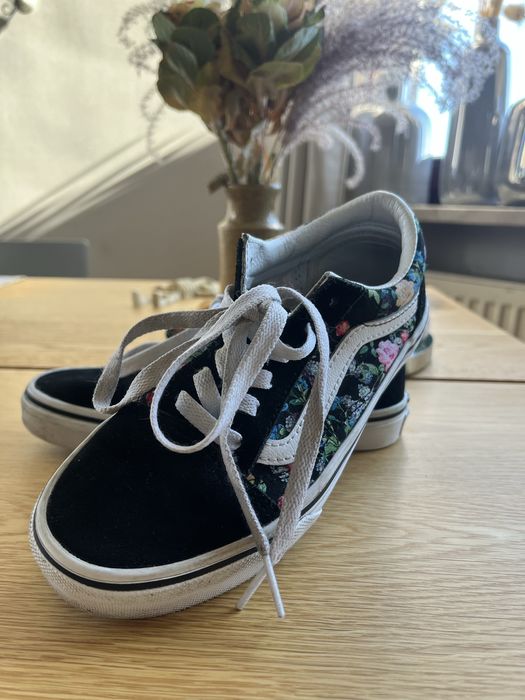 Vans trampki 33 czarne w kwiatki Warszawa Mokotów •