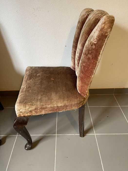 2 Cadeiras vintage com veludo adamascado