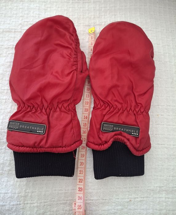 Zimowe dziecięce rękawiczki z jednym palcem czerwone dziewczynka