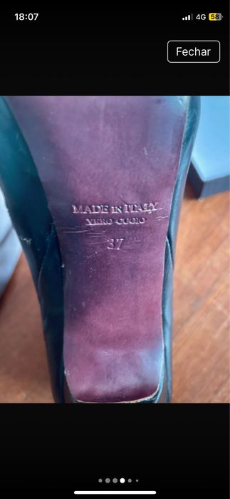 Botins "Ixos" (Made in Italy) genuine leather, tacão fino e alto