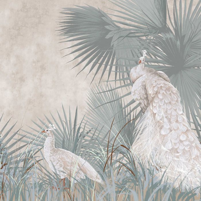 Fototapeta Kwiaty Liście Beż Glamour Tapeta 3D Twój Rozmiar + KLEJ