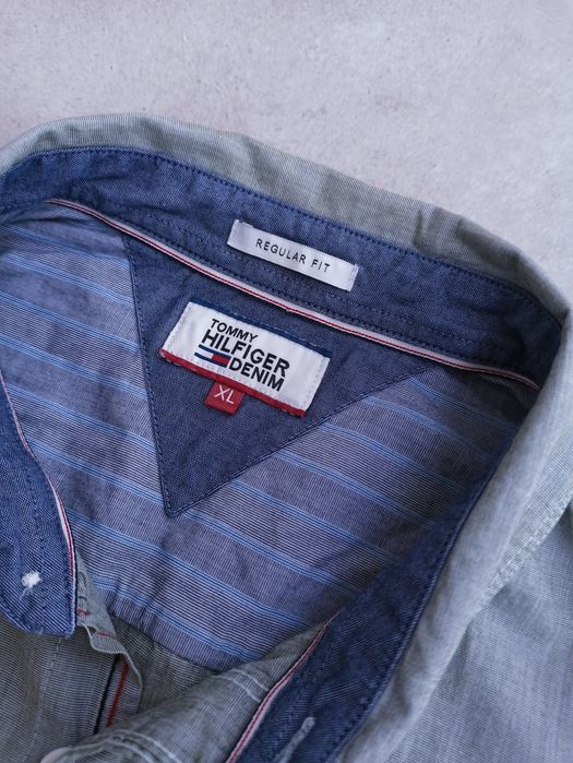 Tommy Hilfiger oryginalna oliwkowa koszula męska rozmiar XL