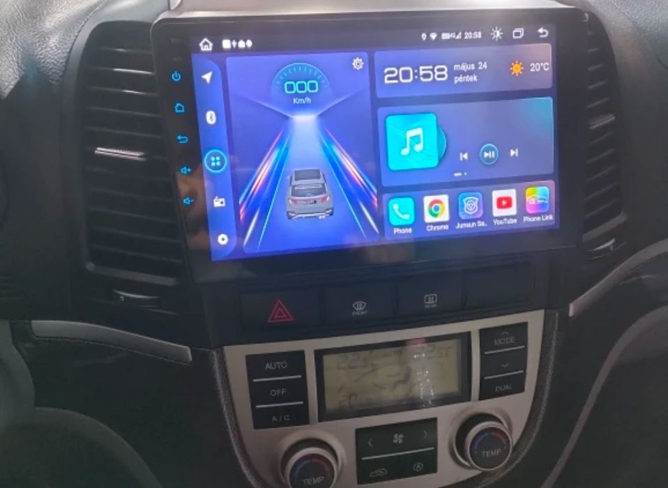 Rádio 9" android Hyundai Santa Fé 2006 a 2012 CARPLAY WIFI GPS 2/32GB
