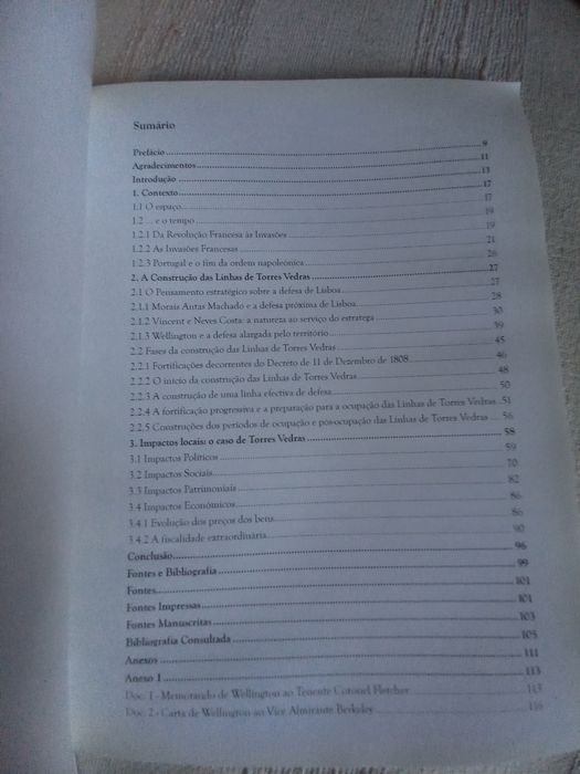 Livro sobre as Linhas de Torres Vedras