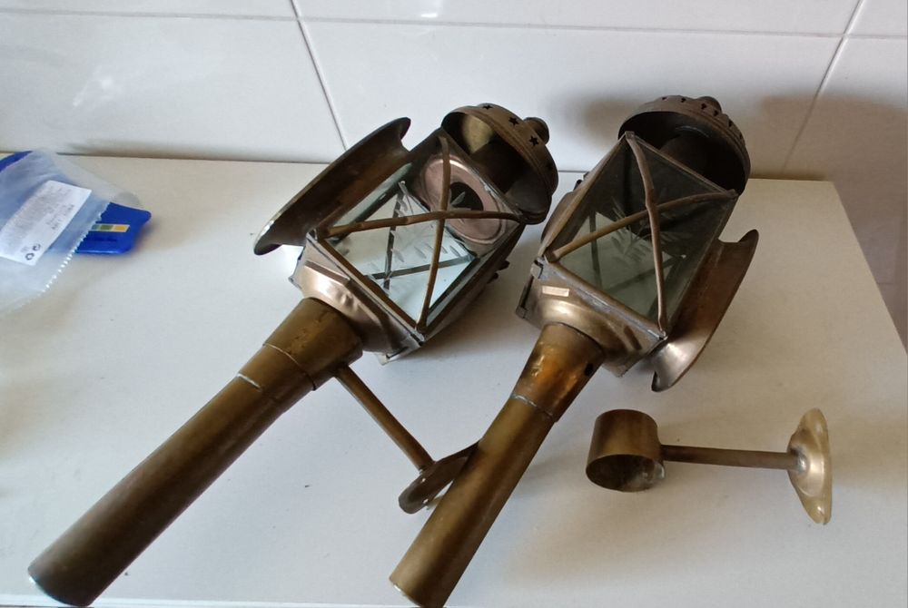 Par de lanternas de carruage 45 cmm com suporte de parede