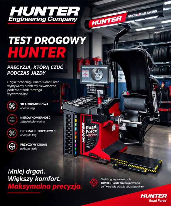 Wyważanie kół Hunter 3D – test drogowy Road Force