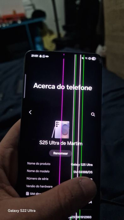Samsung S20 Plus com 5 linhas no android 15