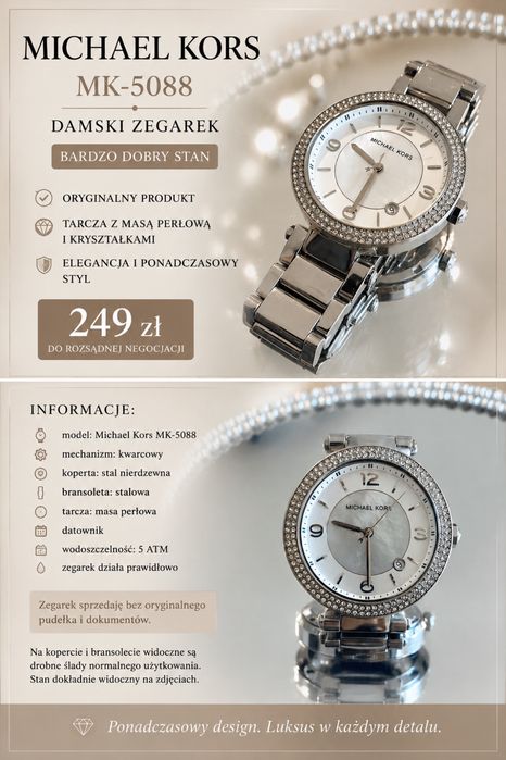 Michael Kors MK-5088 | damski zegarek | bardzo dobry stan