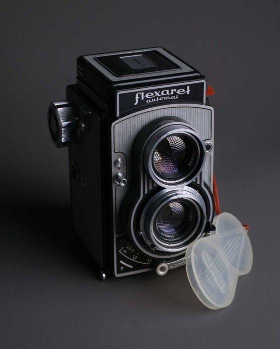 Meopta Flexaret VI Automatic lustrzanka TLR filtry, flexkin, etui, pudełko, osłona przeciwsłoneczna
