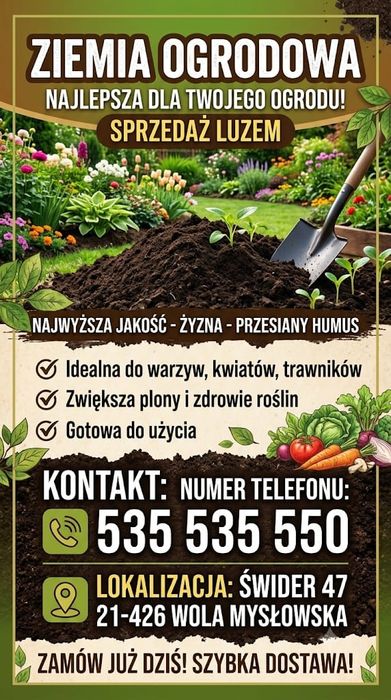 Ziemia ogrodowa -czarnoziem pod trawniki kompostownik torf