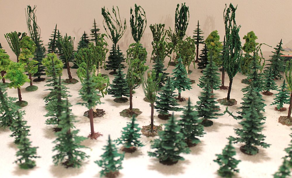 Drzewa Krzewy do makiety kolejowej TT H0 lata 80'te DDR