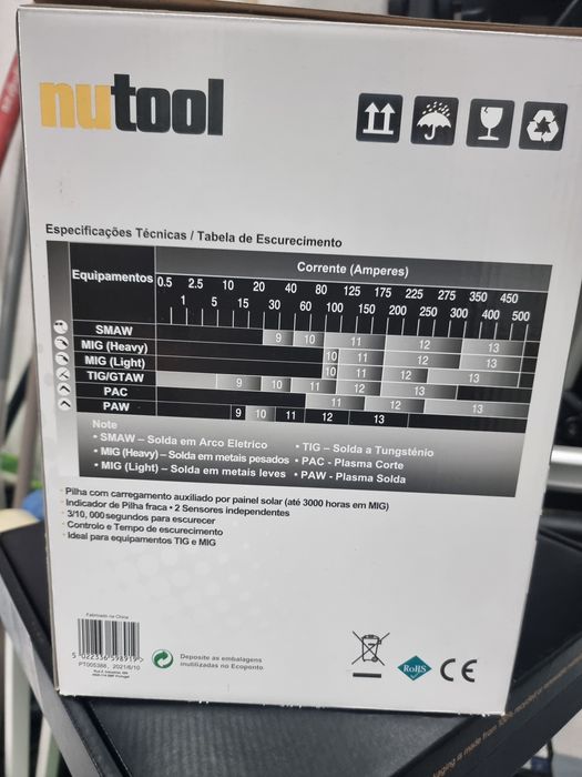 Máscara soldar escurecimento automático