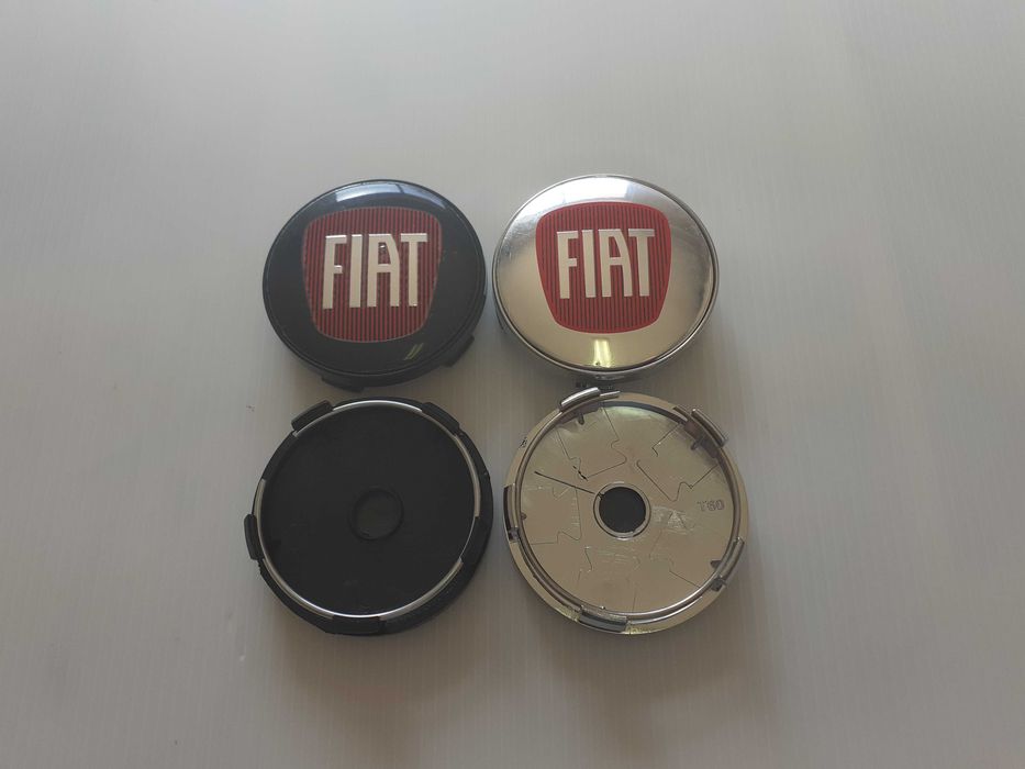 Centros/tampas de jante completos FIAT com 50, 56, 60, 65 e 68 mm