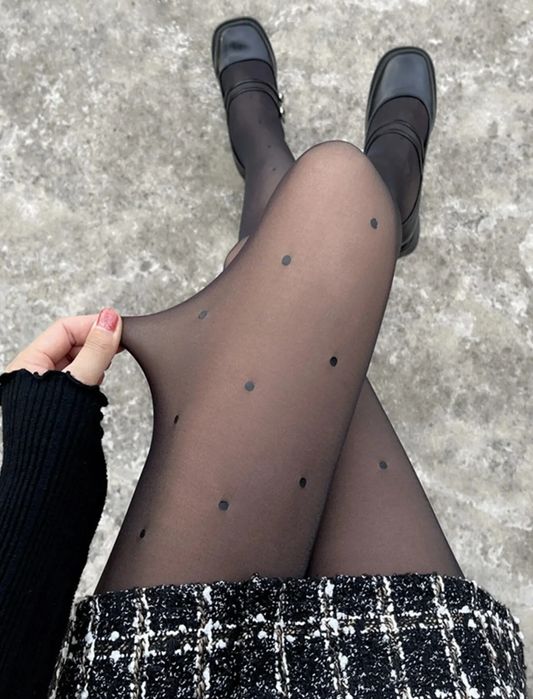 Имитация тонких капроновых колгот идеальные ножки колготки узор круг