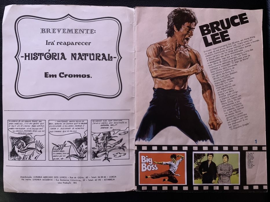 Caderneta Cromos Artes Marciais Bruce Lee Panini Matutano Coleção