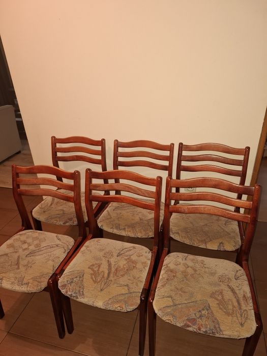 Krzesla 6 sztuk, przelom lat 80 i 90 XXwieku