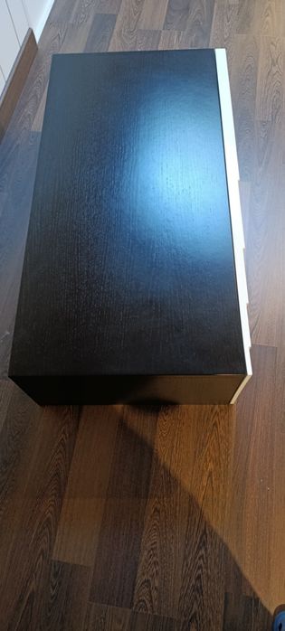 Móvel design Baixo Madeira Maciça c/ Gavetão (Multiusos) em preto wengue e branco
