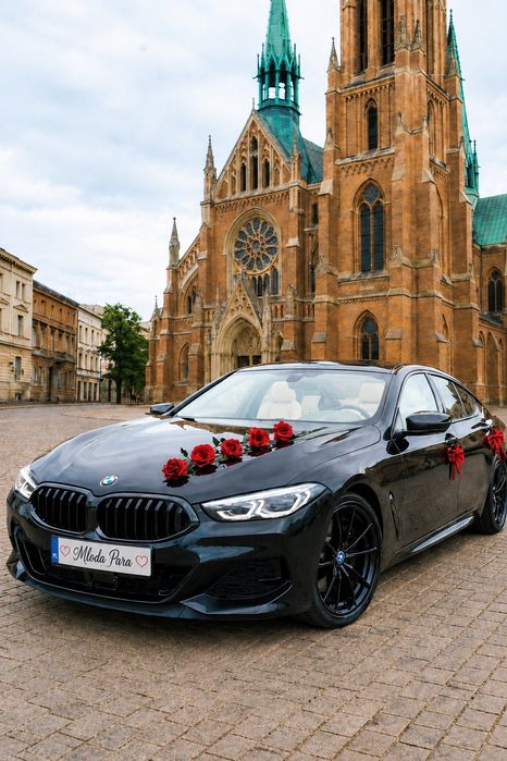 BMW 840i do ślubu-elegancja,luksus Białe skóry!Kierowca