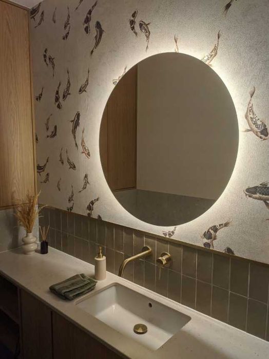 Lustro LED 70 cm Okrągłe IP65 –Zmiana Barwy, Montaż w Zestawie PREMIUM