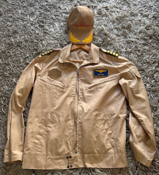 Blusão de piloto de helicóptero + boné