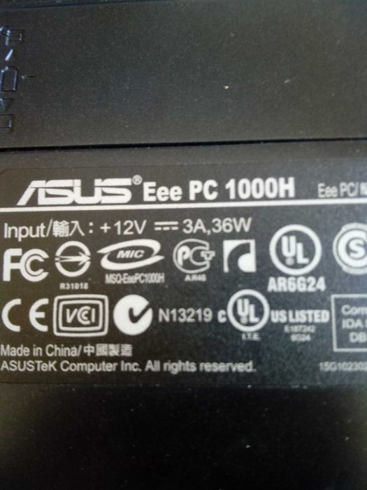 Portatil Asus Eee Pc 1000H
