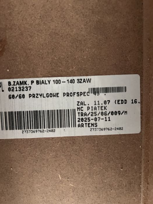 Ościeżnica regulowana Artens 100-140 biała