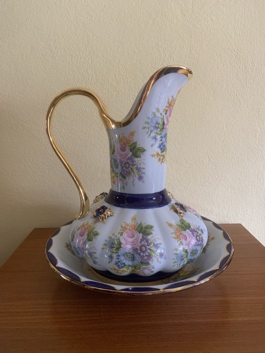 Jarro alto com bacia - Vintage