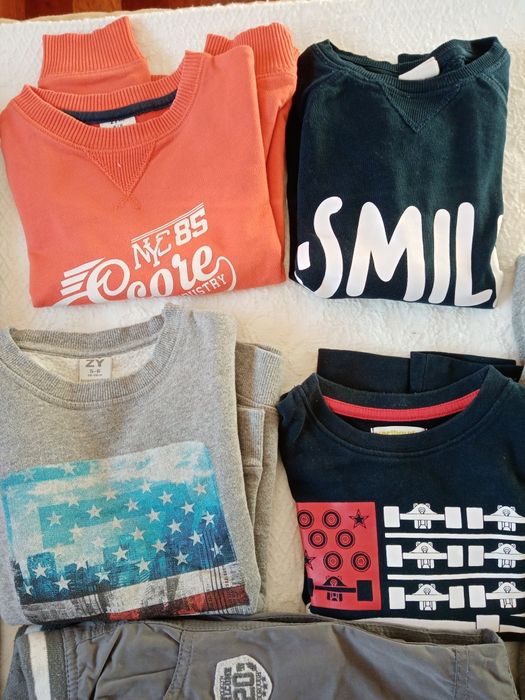 Lote sweats manga comprida e calça,menino 5/6 anos, portes incluídos