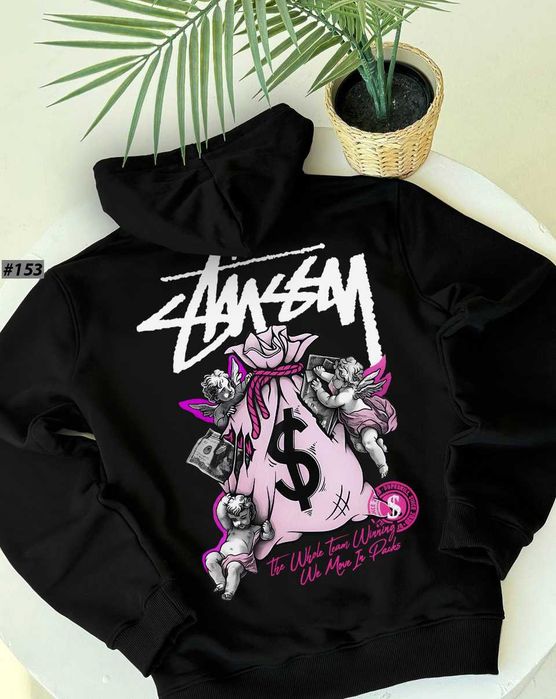 Толстовка Stussy Fuzzy Ice • Худи Черное Стусси Кубики Льод • XS-XXL