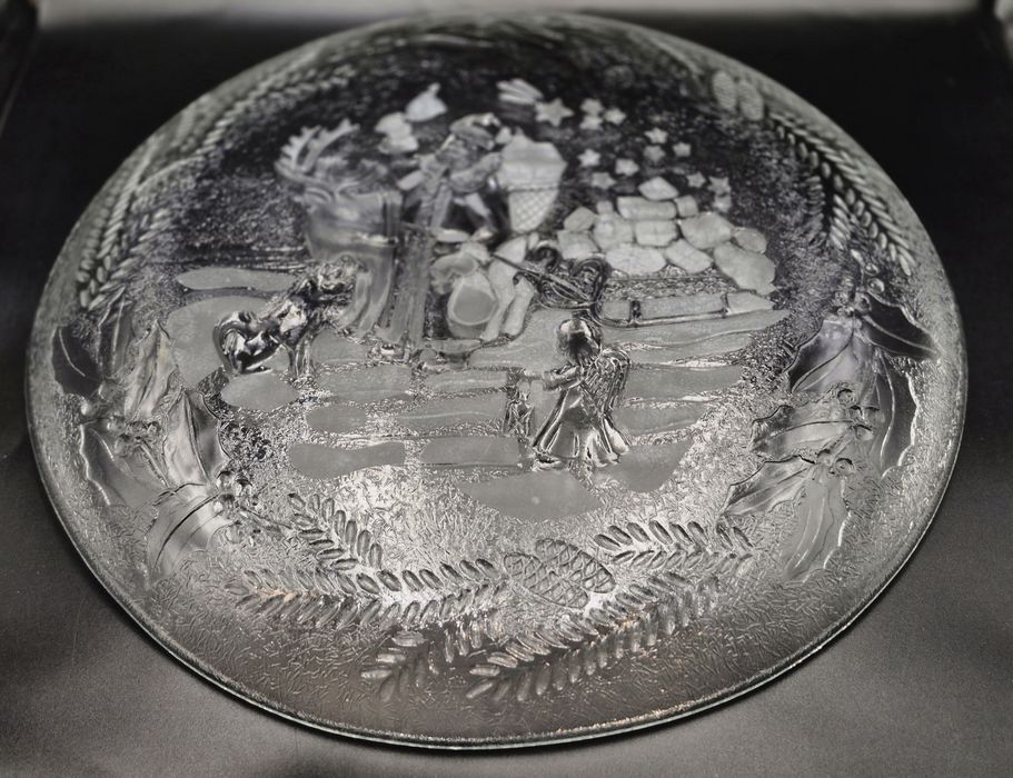 Świąteczna szklana patera HSG Ząbkowice PRL