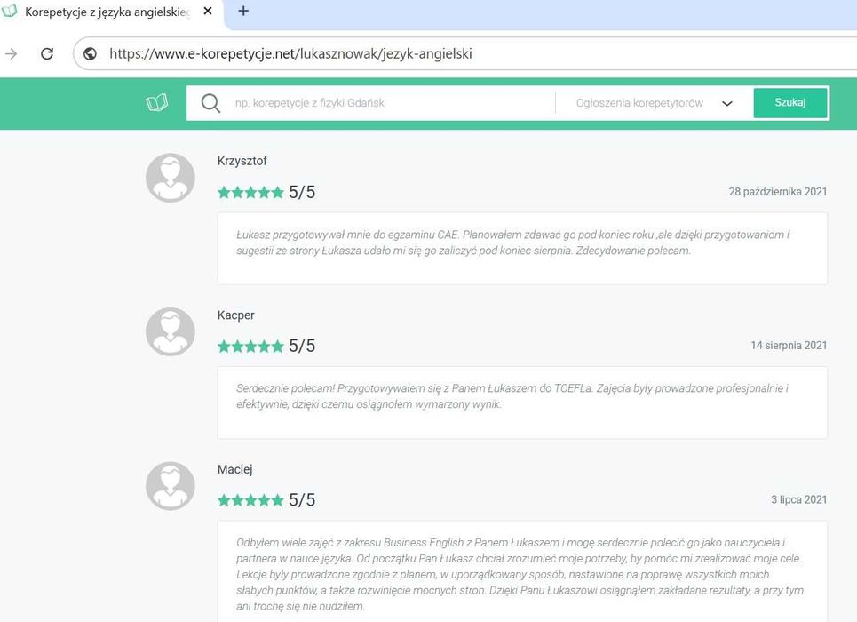 Korepetycje z języka angielskiego darmowa lekcja próbna