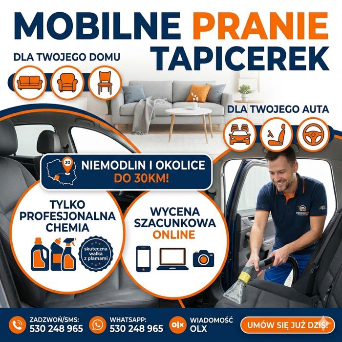 Pranie tapicerek z dojazdem