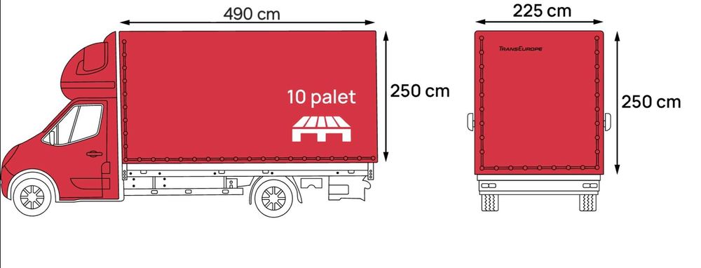Transport bus plandeka firanka 10 EP przeprowadzki