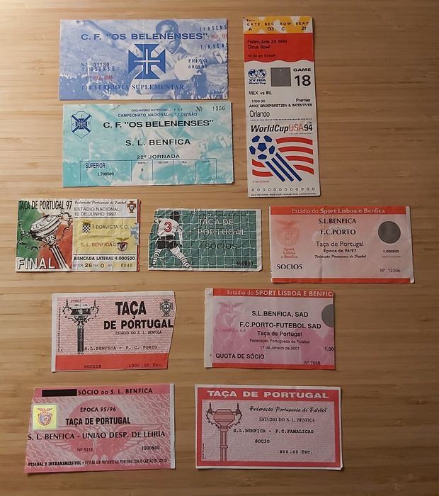 Vendo Bilhetes Antigos do S.L. Benfica