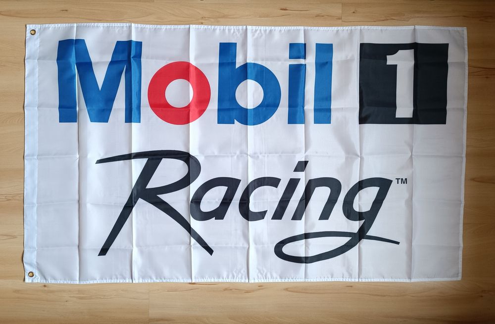 Nowa flaga Mobile Racing 90x150 garaż ozdoba loft motor auto bar club
