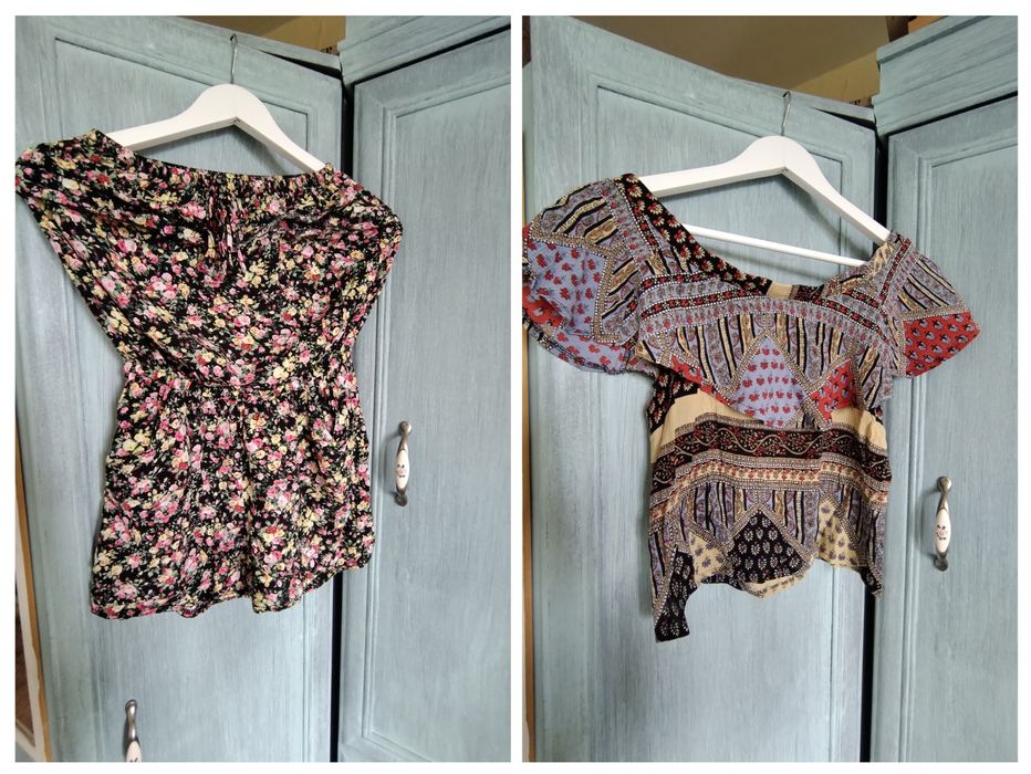 Krótki letni kombinezon, cienka bluzka przewiewna hiszpanka