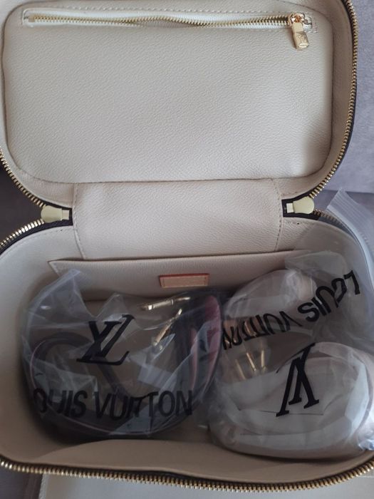 Косметичка Louis Vuitton 1:1, люкс, кожа, канва,  Луи Витон, 24*18 см