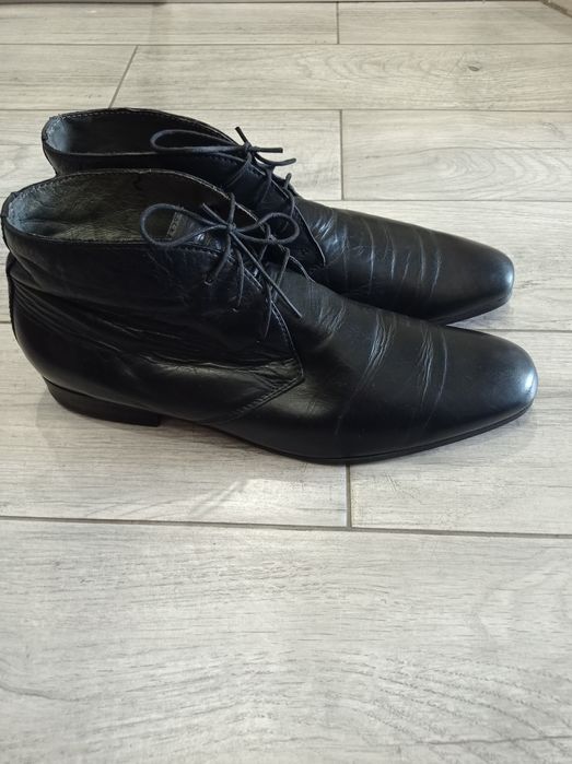 Чоловічі шкіряні черевики, напівчеревики, туфлі Ziga, чорні, 44 р.