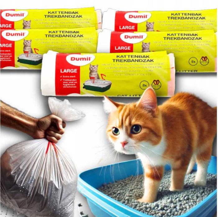 worki do kuwety mocne z taśmą wytrzymałe 40 szt XL