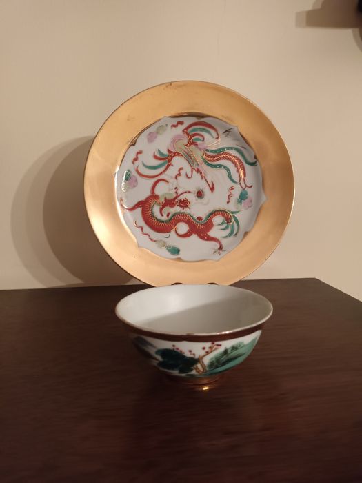 Prato e Tigela de Louça Chinesa