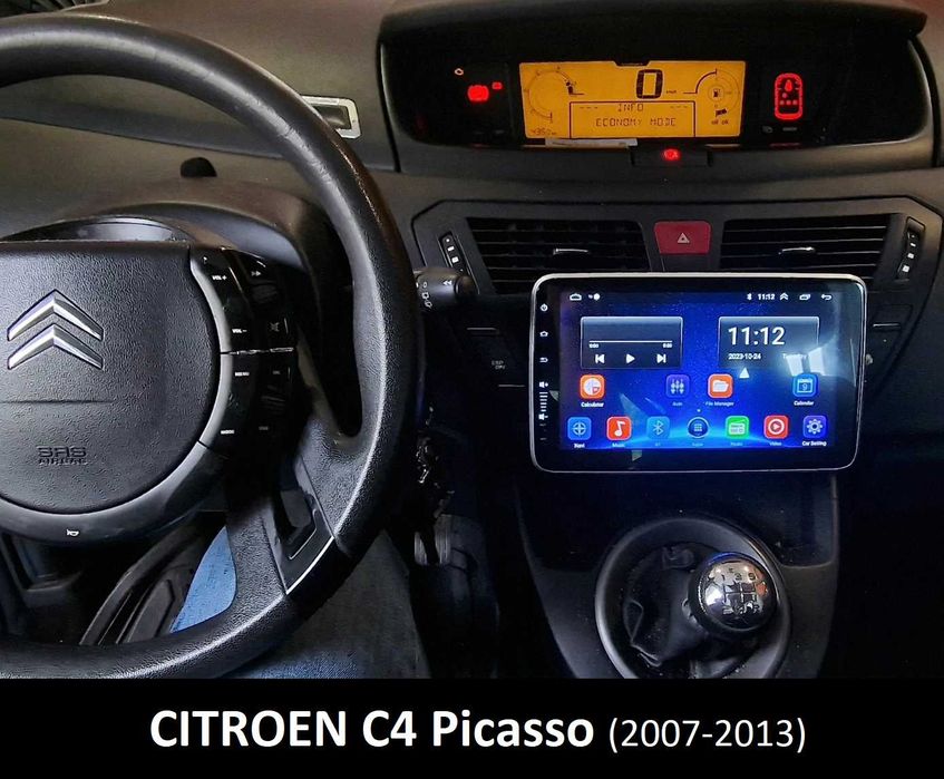 Rádio 1DIN (4/32GB) • 10.1" Rotativo • ANDROID • GPS • Apple CarPlay