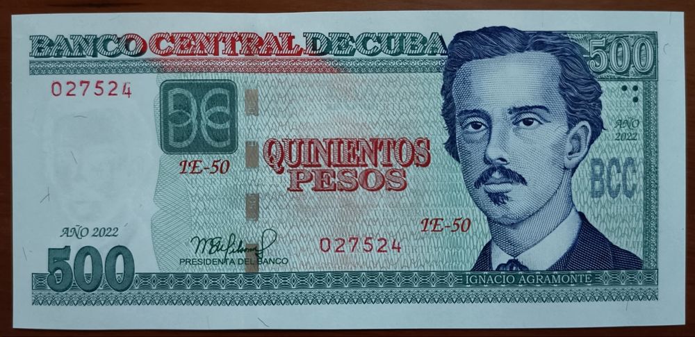 Nota UNC 500 Pesos Cuba